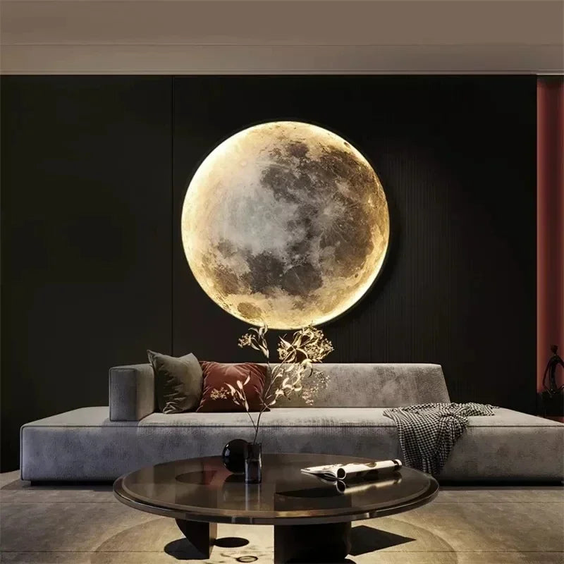 Wholesale Moon Wall Lamp Aisle Corridor Mural LED Sconce Bedroom Living Room Bathroom Decor Mirror 3D Magic Ring Celing Light