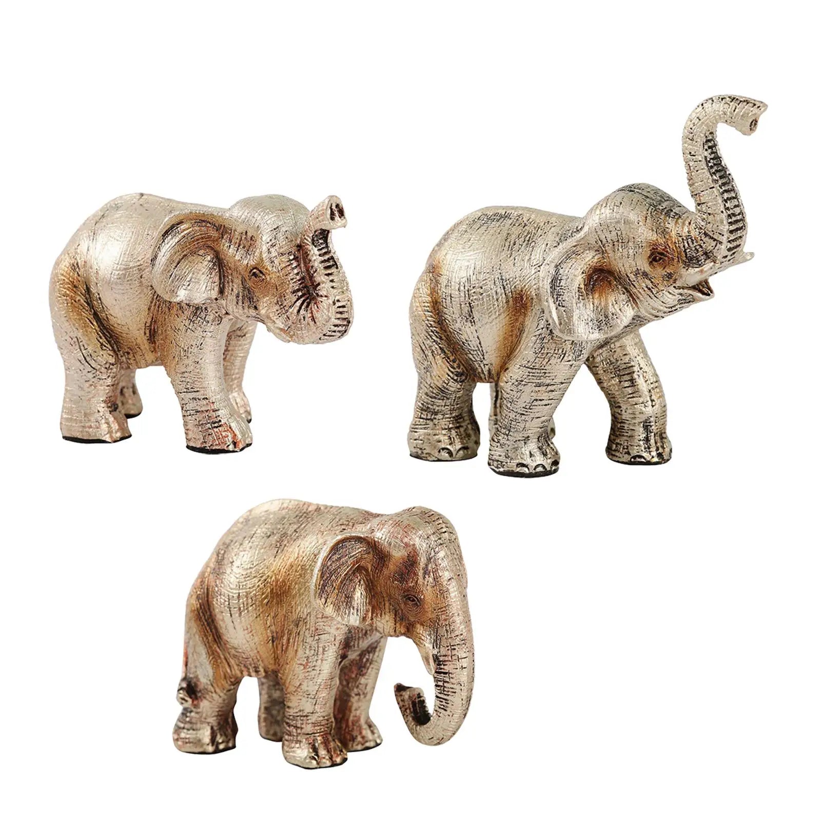 Resin Elephant Ornaments Tabletop Decoration Sculpture for Home Accent Piece