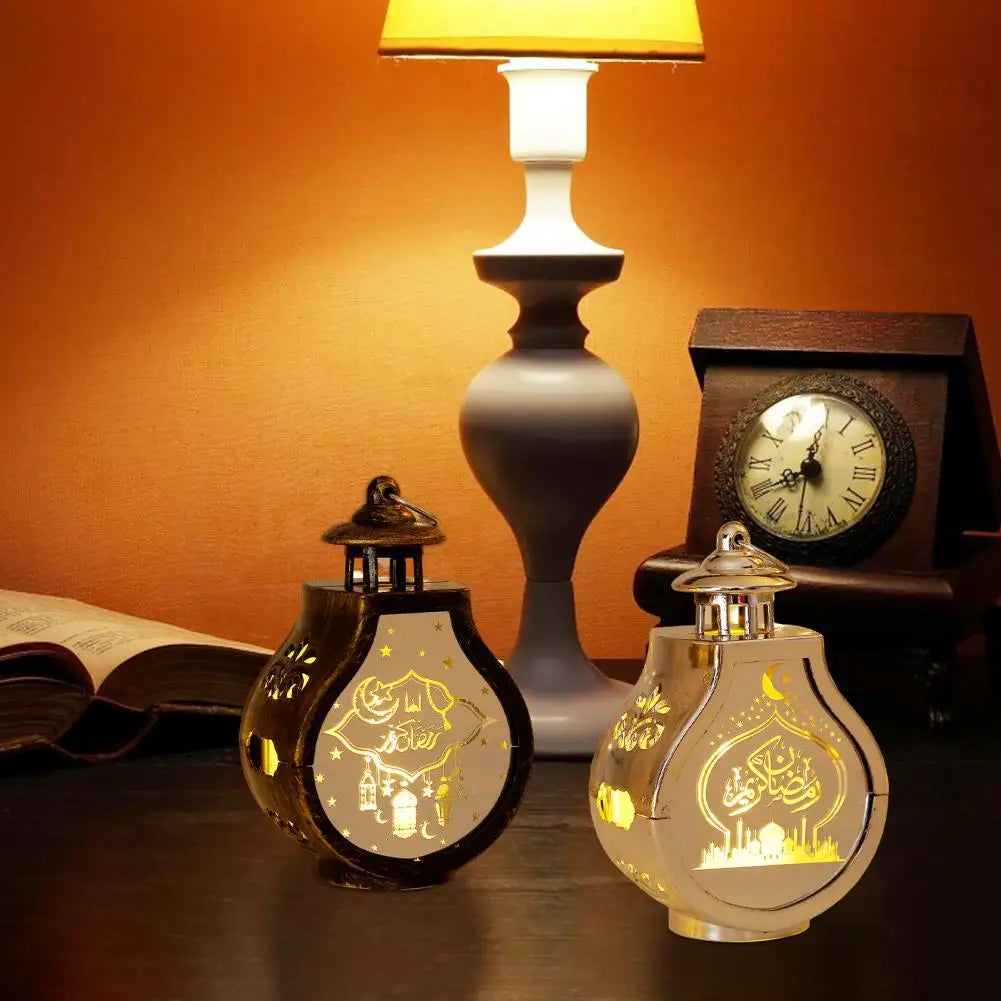 Warm Atmosphere Home Accent Elegant Star Moon String Lantern Candle Ornament Set for Warm Ramadan Eid Decor Symbolic for Festive