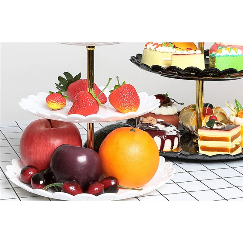 Kitchen Accessories Three-layer Fruit Cake Plate Stand Home Party Dessert Storage Rack Cupcake Serving Storage Holder Tray